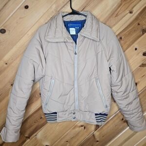 Vintage Obermeyer Ski Bomber Jacket Beige‎ Mens Small Tan Beige READ